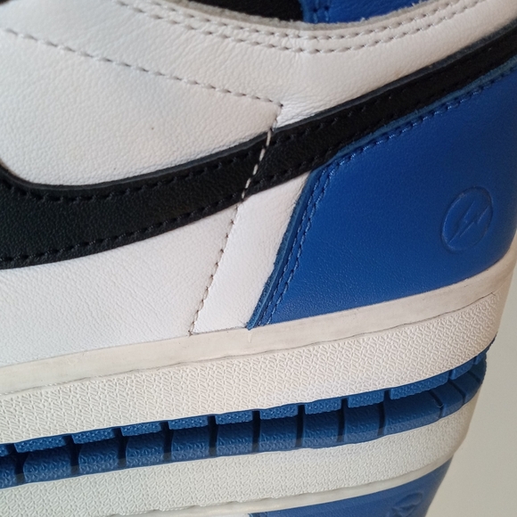 Authentic Nike Air Jordan Retro 1 High OG Black White Blue Size 101/2 - Picture 9 of 16